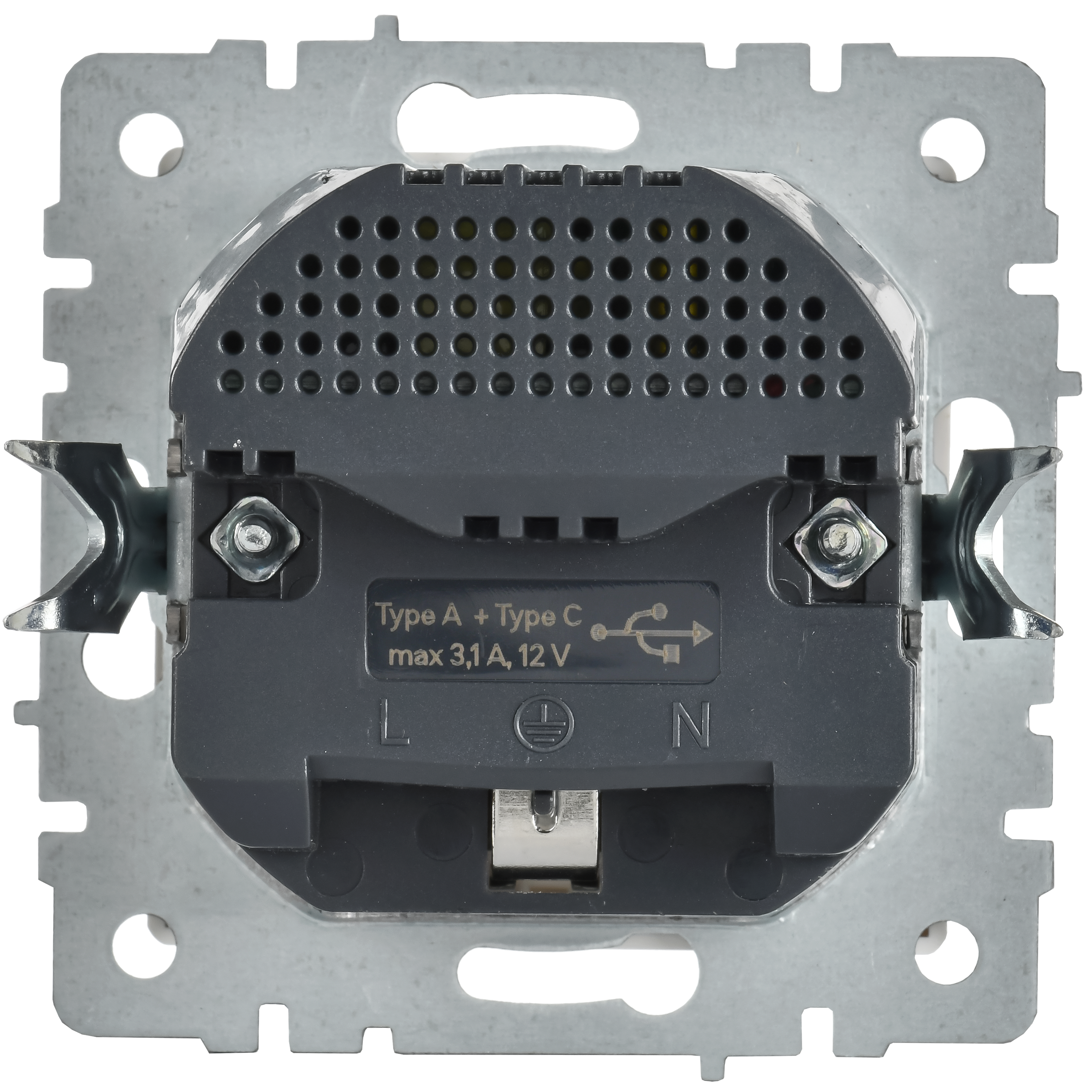 BRITE Розетка 1-местная с заземлением с защитными шторками 16А с USB A+C 18Вт РЮш11-1-БрАБ арктический белый IEK - Фото 4