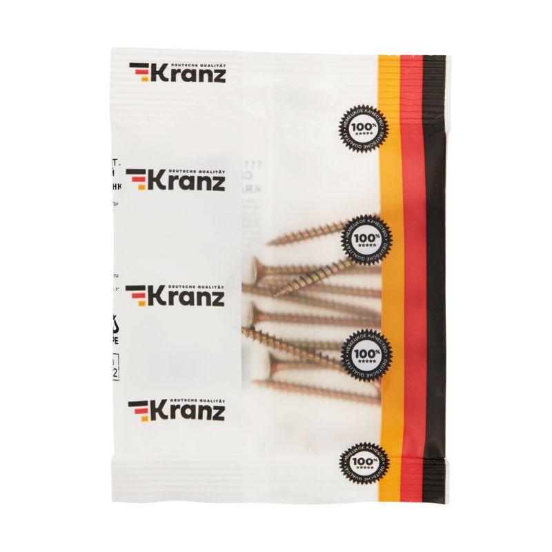 Саморез универсальный KRANZ 4.5х50, желтый цинк, пакет (10шт.) - Фото 3