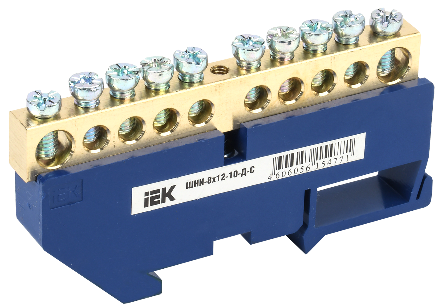 Шина N "ноль" на DIN-изол ШНИ-8х12-10-Д-С IEK