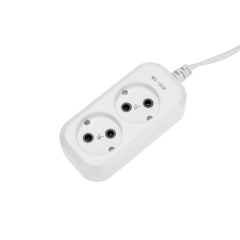 Удлинитель 2 гнезда, 3м, 2х0,75мм², б/з, белый PROconnect - Фото 5