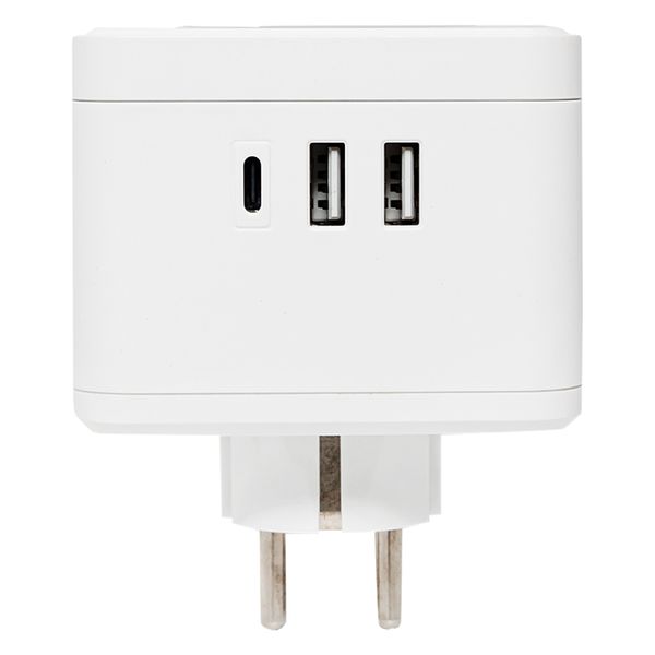 Тройник "Куб" 2 гнезда 2USB 2,4А+Type C + Ночник - Фото 2