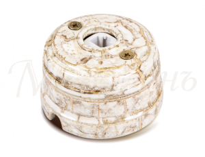 Розетка ретро компьютерная RJ45  (в комплекте с подъемной рамкой D70x45), цвет - дворцовый мрамор, к GE70341-19