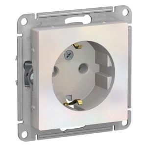 Розетка 1-м СП AtlasDesign 16А IP20 с заземл. механизм жемчуж. SE ATN000443 ATN000443