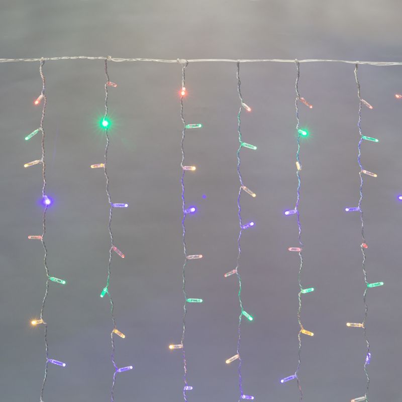 Гирлянда светодиодная Занавес 2х3м 448 LED МУЛЬТИКОЛОР прозрачный ПВХ IP65 постоянное свечение 230В нужен блок 303-500-1 NEON-NIGHT 235-159-6