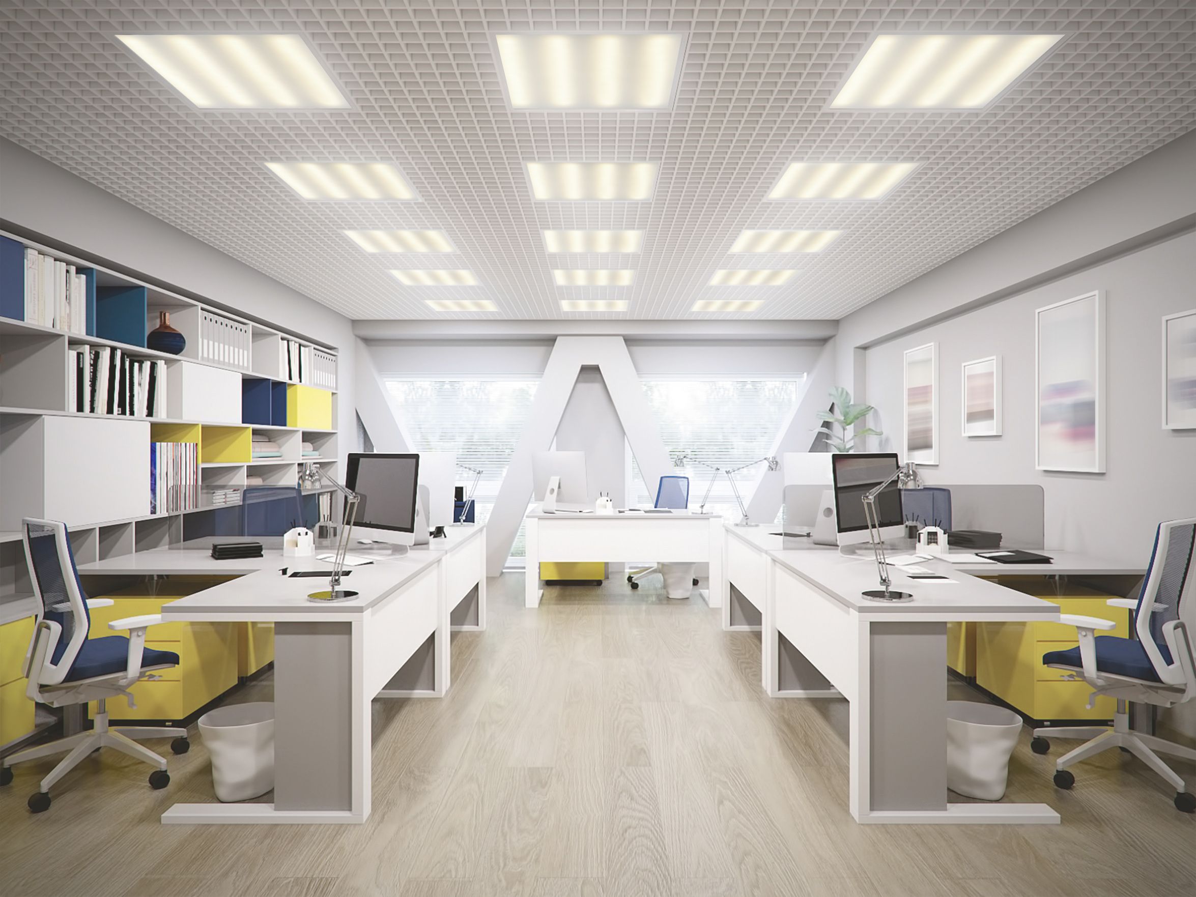 LIGHTING PRO Светильник светодиодный ДВО 2001A 40Вт 4000К IP40 588х588мм Грильято опал БАП 3ч IEK - Фото 6