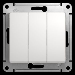 Выключатель 3-кл. СП Glossa 10А IP20 (сх. 1+1+1) 10AX механизм бел. SE GSL000131 GSL000131