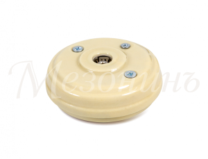 Розетка ретро фарфоровая телевизионная  (SAT) оконечная (без подъемной рамки, D70x20), цвет - слонов GE70321-02k