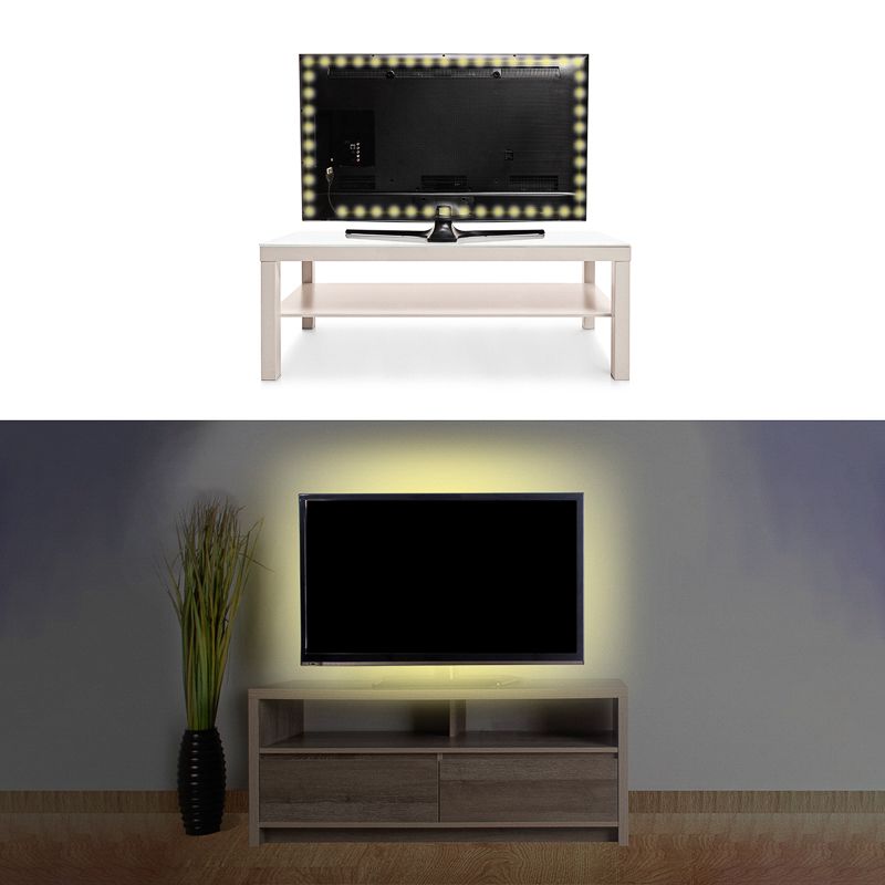 Лента светодиодная 5В, SMD2835, 4,8Вт/м, 60 LED/м, 3000K, 8мм, 1м, с USB коннектором, черная, IP65 LAMPER - Фото 3