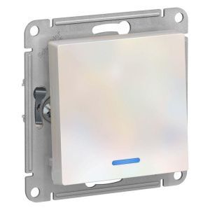 Выключатель 1-кл. СП AtlasDesign 10А IP20 (сх. 1а) 10AX с подсветкой механизм жемчуж. SE ATN000413 ATN000413
