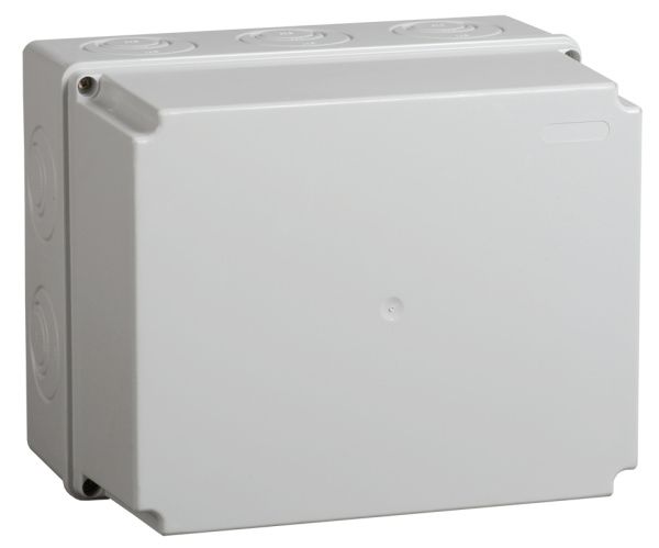 Коробка распаячная для о/п 240х195х165мм IP55 (RAL 7035, кабельные вводы 5шт) IEK КМ41274