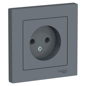 Розетка 1-м СП AtlasDesign 16А IP20 без заземл. в сборе грифель SE ATN000740 1240410