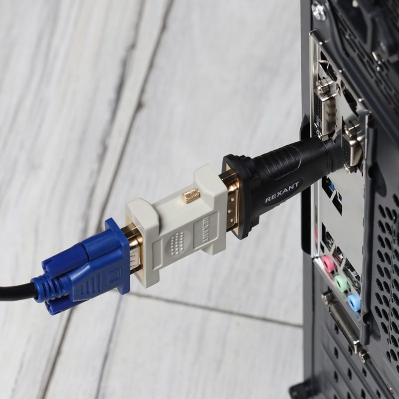 Переходник штекер HDMI - гнездо DVI-I REXANT - Фото 4