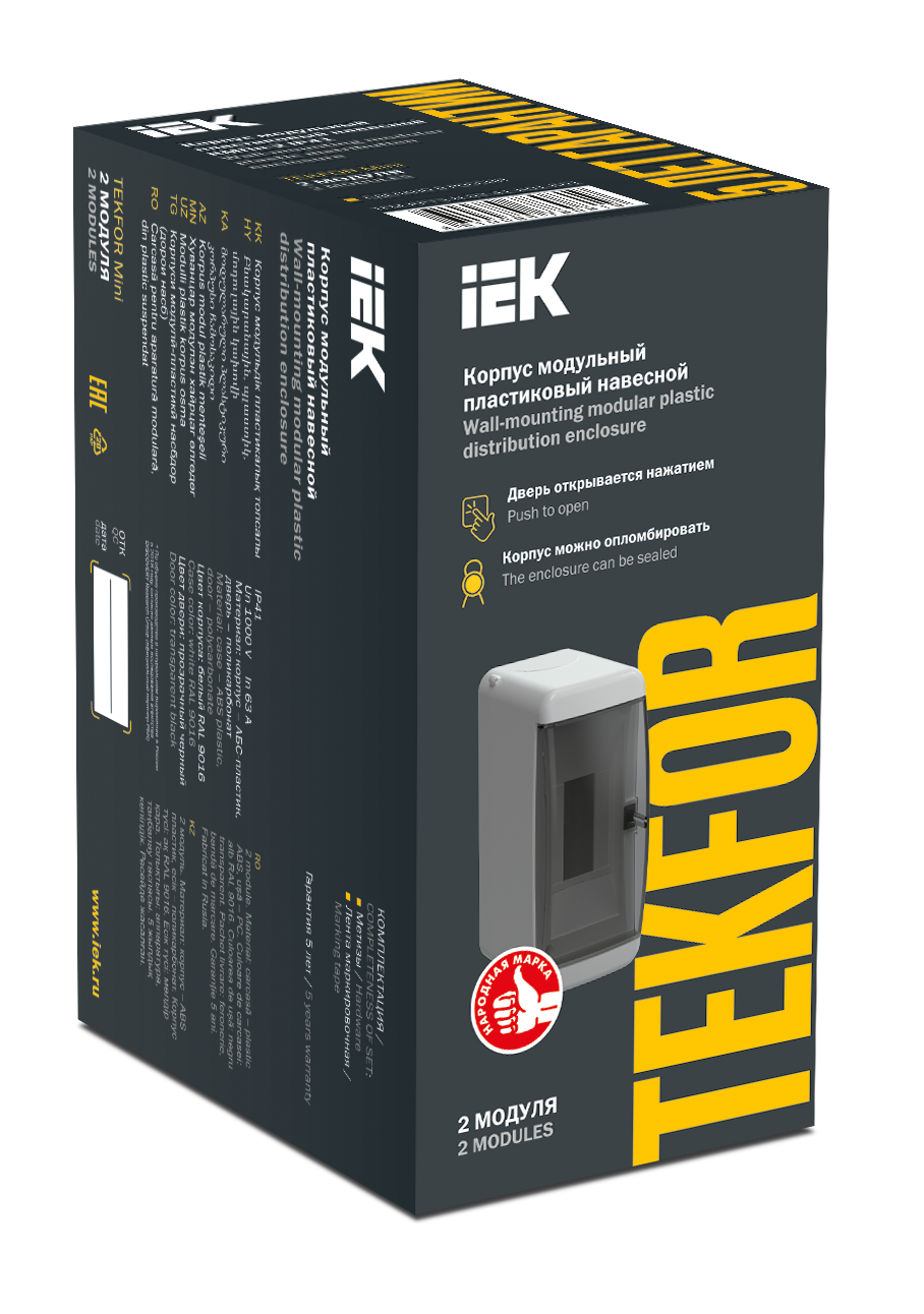 TEKFOR Mini Корпус пластиковый КМПн-2 IP41 белый IEK - Фото 2