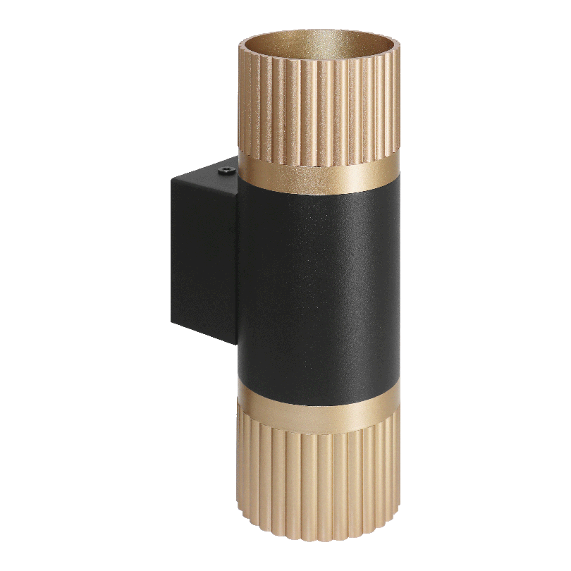 Настенный светильник WOLTA WSL-GU10/W19BG-2 DUO под лампу GU10 Чёрный/золото D55x180 WSL-GU10/W19BG-2