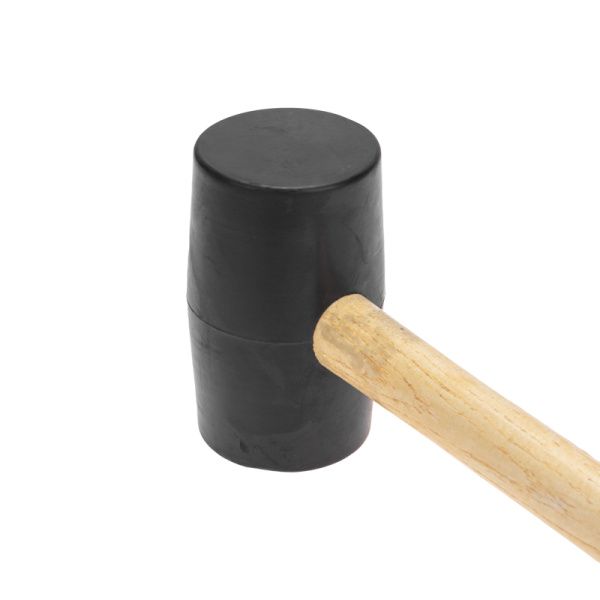 Киянка резиновая KRANZ 910 г, черная резина, деревянная рукоятка - Фото 2