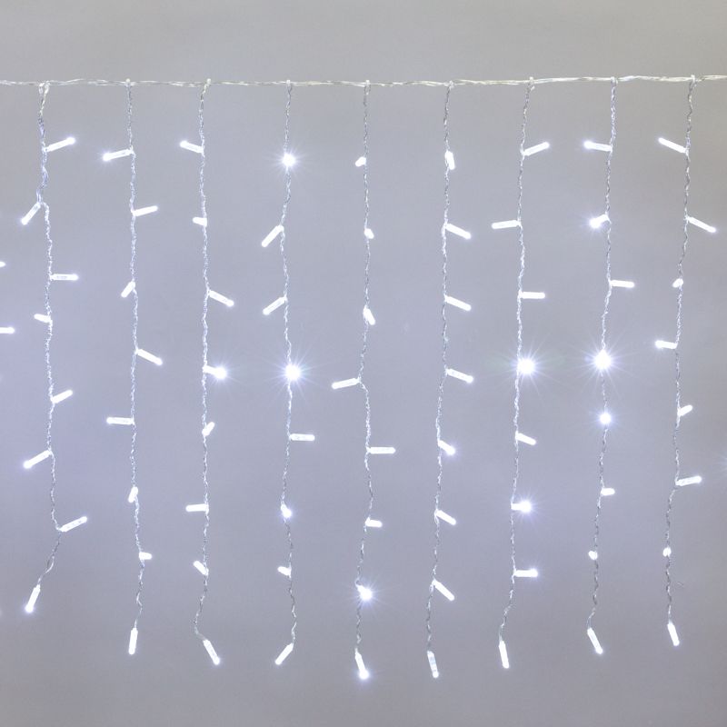 Гирлянда светодиодная Занавес 2x0,8м 160 LED БЕЛЫЙ прозрачный ПВХ IP65 постоянное свечение 230В нужен блок 303-500-1 NEON-NIGHT