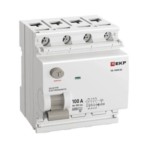 ВДТ ВД-100N (S) 4P 100А 300мА AC эл-мех 6кА PROXIMA EKF - Фото 3