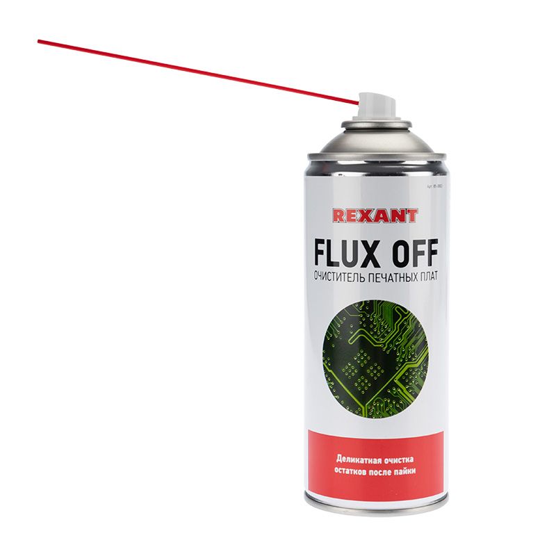 Очиститель печатных плат FLUX OFF, 520 мл (400мл), аэрозоль REXANT - Фото 3
