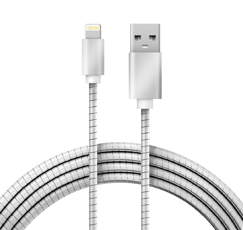 Кабель USB-A – Lightning для Apple, 2,4А, 1м, в металлической оплетке REXANT