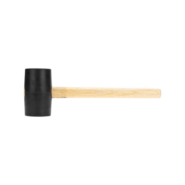Киянка резиновая KRANZ 910 г, черная резина, деревянная рукоятка