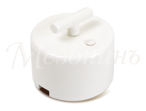 Выключатель ретро фарфоровый поворотный на четыре положения, коллекция "CILINDRO" цвет - белый,  ТМ GE90401-01