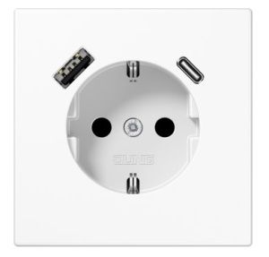 Розетка SCHUKO® 16A с USB-зарядкой тип (A+C) - LS (белый)