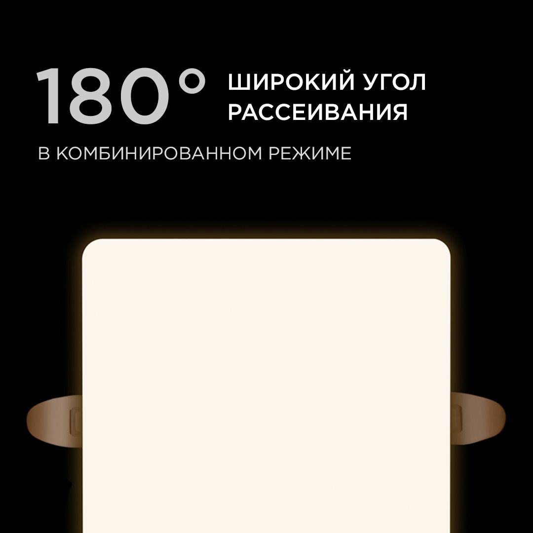Панель светодиодная встраиваемая безрамочная FLP, 16Вт (12Вт+4Вт), 230В/50Гц, 1360лм, 4000К, IP20, 1 - Фото 6