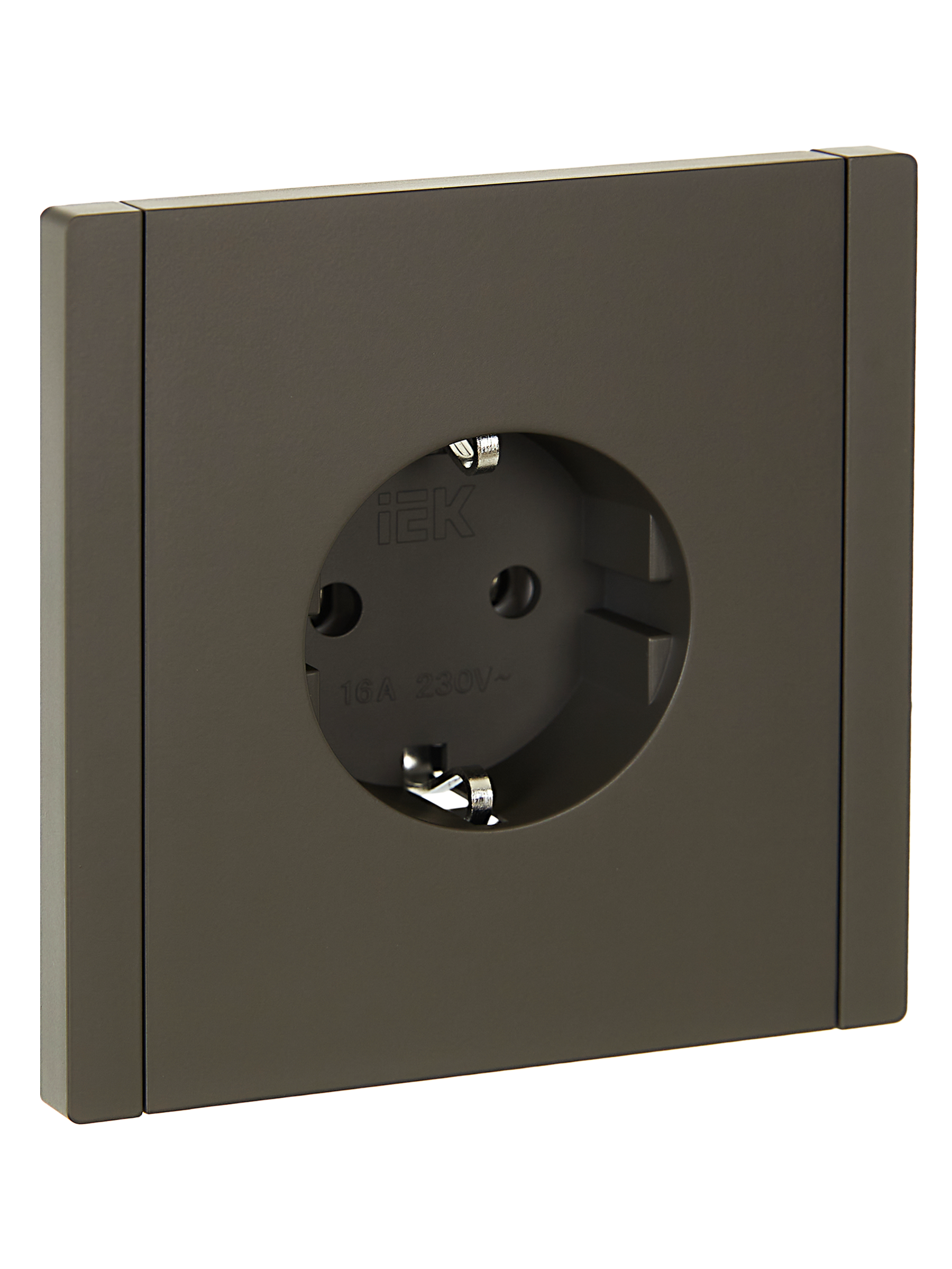 FORTE&PIANO Розетка 1-местная с заземлением без защитных шторок безвинтовое крепление 16А FP314 серый IEK FP-R11-16-1-K03