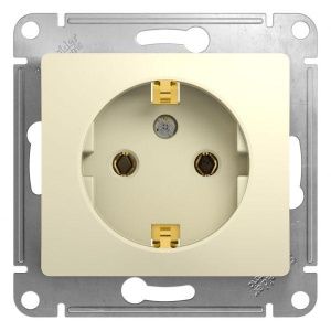 Розетка 1-м СП Glossa 16А IP20 с заземл. механизм беж. SE GSL000243 GSL000243