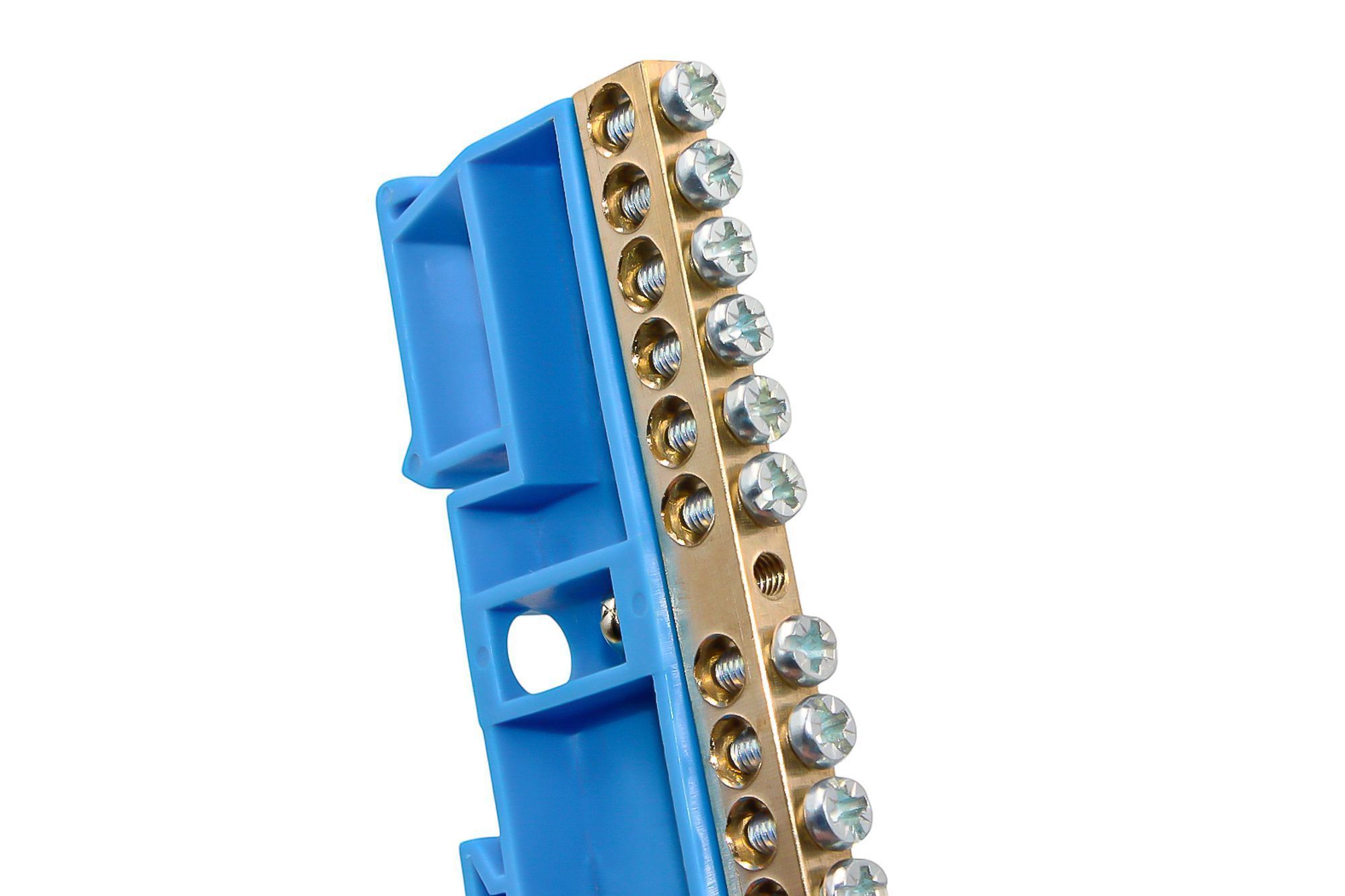 Шина N "ноль" на DIN-изоляторе СИНИЙ 6х9-12 DEKRON - Фото 4