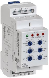 Реле контроля фаз ORF-10 3 фазы 2 контакта 220-460В AC ONI ORF-10-220-460VAC