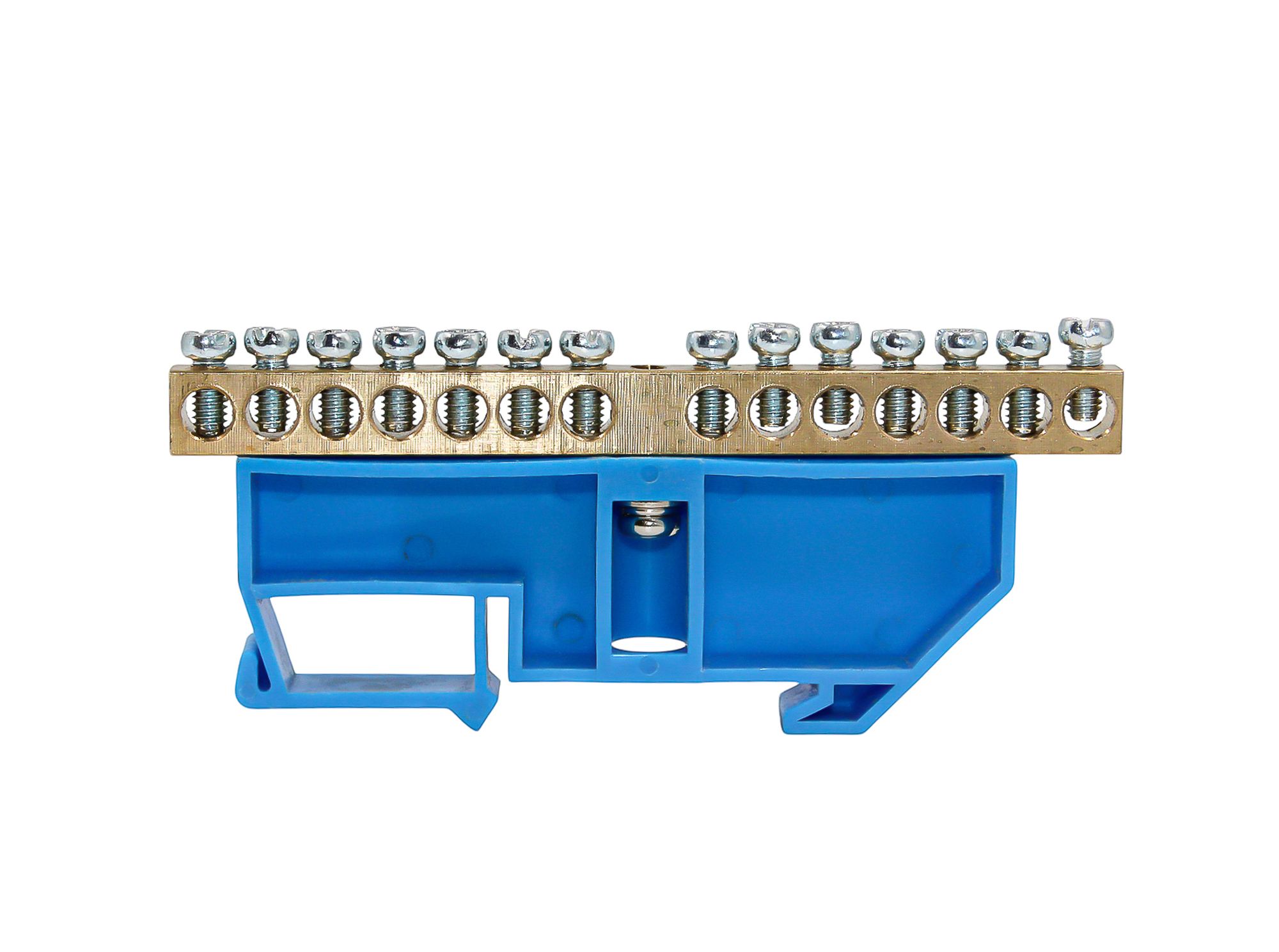 Шина N "ноль" на DIN-изоляторе СИНИЙ 6х9-14 DEKRON - Фото 2