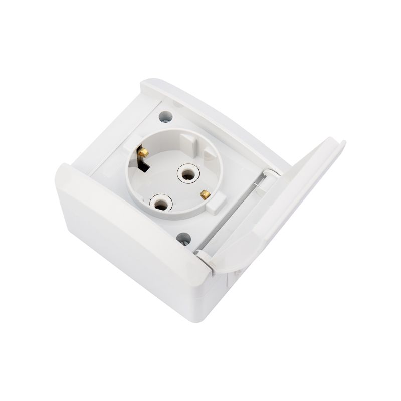 Розетка одноместная INDUSTRIAL IP54 с/з, о/у, белая KRANZ - Фото 3