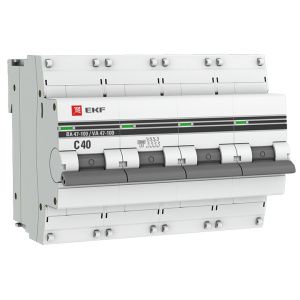 Авт. выкл. 4P 40А (C) 10kA ВА 47-100 EKF PROxima mcb47100-4-40C-pro