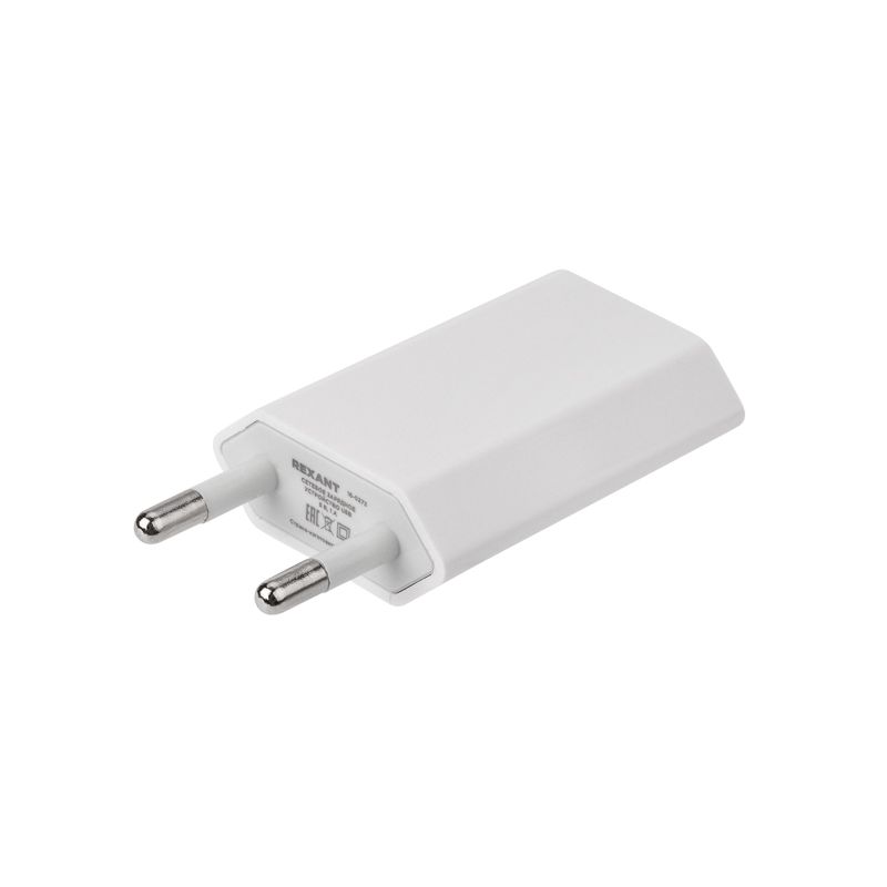 Сетевое зарядное устройство для iPhone/iPad REXANT USB, 5V, 1 A, белое - Фото 4