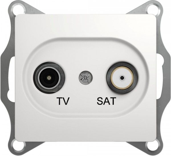 Розетка телевизионная оконечная TV/SAT 1-м СП Glossa 1дБ механизм бел. SE GSL000197 - Фото 3