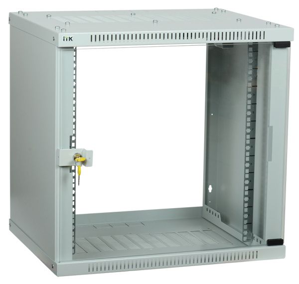 ITK Шкаф LINEA WE 9U 600x650мм дверь стекло серый