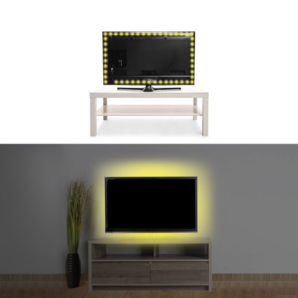 Лента светодиодная 5В, SMD2835, 4,8Вт/м, 60 LED/м, желтый, 8мм, 1м, с USB коннектором, черная, IP65 LAMPER - Фото 7