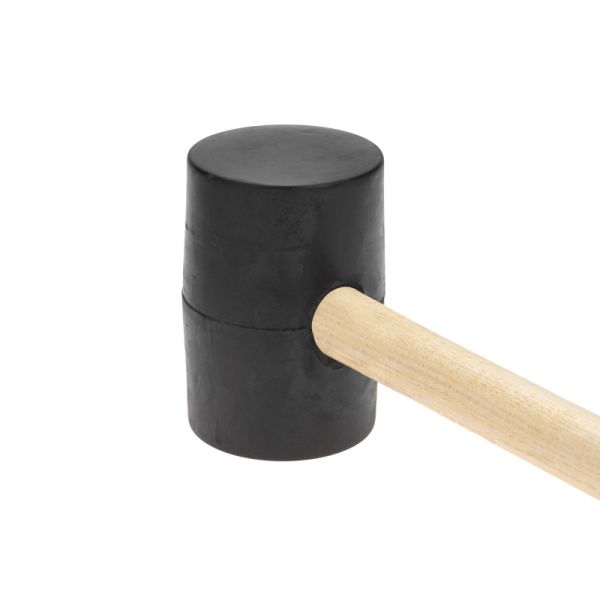 Киянка резиновая KRANZ 1130 г, черная резина, деревянная рукоятка - Фото 2