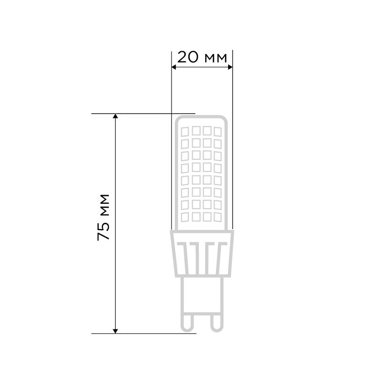 Лампа светодиодная капсульного типа JD-CORN G9 230В 7Вт 6500K холодный свет (поликарбонат) REXANT для освещения и подсветки - Фото 2