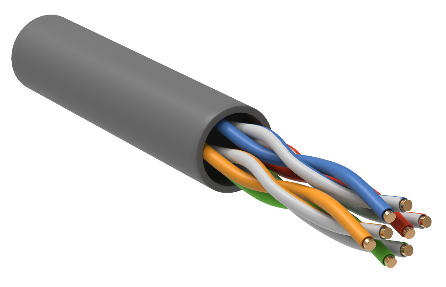 ITK Витая пара U/UTP кат.5E 4х2х24AWG solid PVC серый (305м) РФ/Т LC1-C5E04-111-T-R