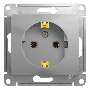 Розетка 1-м СП Glossa 16А IP20 с заземл. механизм алюм. SE GSL000343 GSL000343