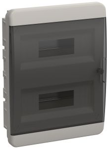 TEKFOR Корпус пластиковый ЩРВ-П-24 IP41 черная прозрачная дверь IEK TF5-KP12-V-24-41-K01-K03