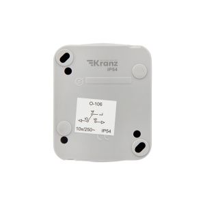 Переключатель проходной Mini OG IP54, о/у, серый KRANZ - Фото 2