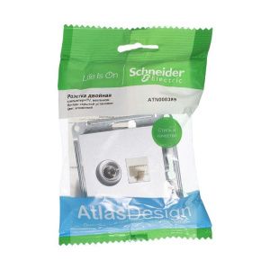 Розетка компьютерная + телевизионная 2-м AtlasDesign RJ45 кат.5E + TV механизм алюм. SE ATN000389 ATN000389