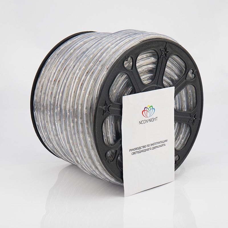 Дюралайт LED трехжильный 230В 13мм 36 LED/м МУЛЬТИ (RYGB) свечение с динамикой модуль 1м бухта 100м NEON-NIGHT - Фото 3