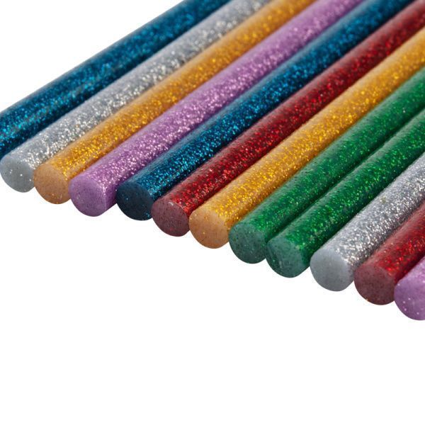 Стержни клеевые Ø7мм, 100мм, цветные с блестками (12 шт/уп), блистер REXANT - Фото 2