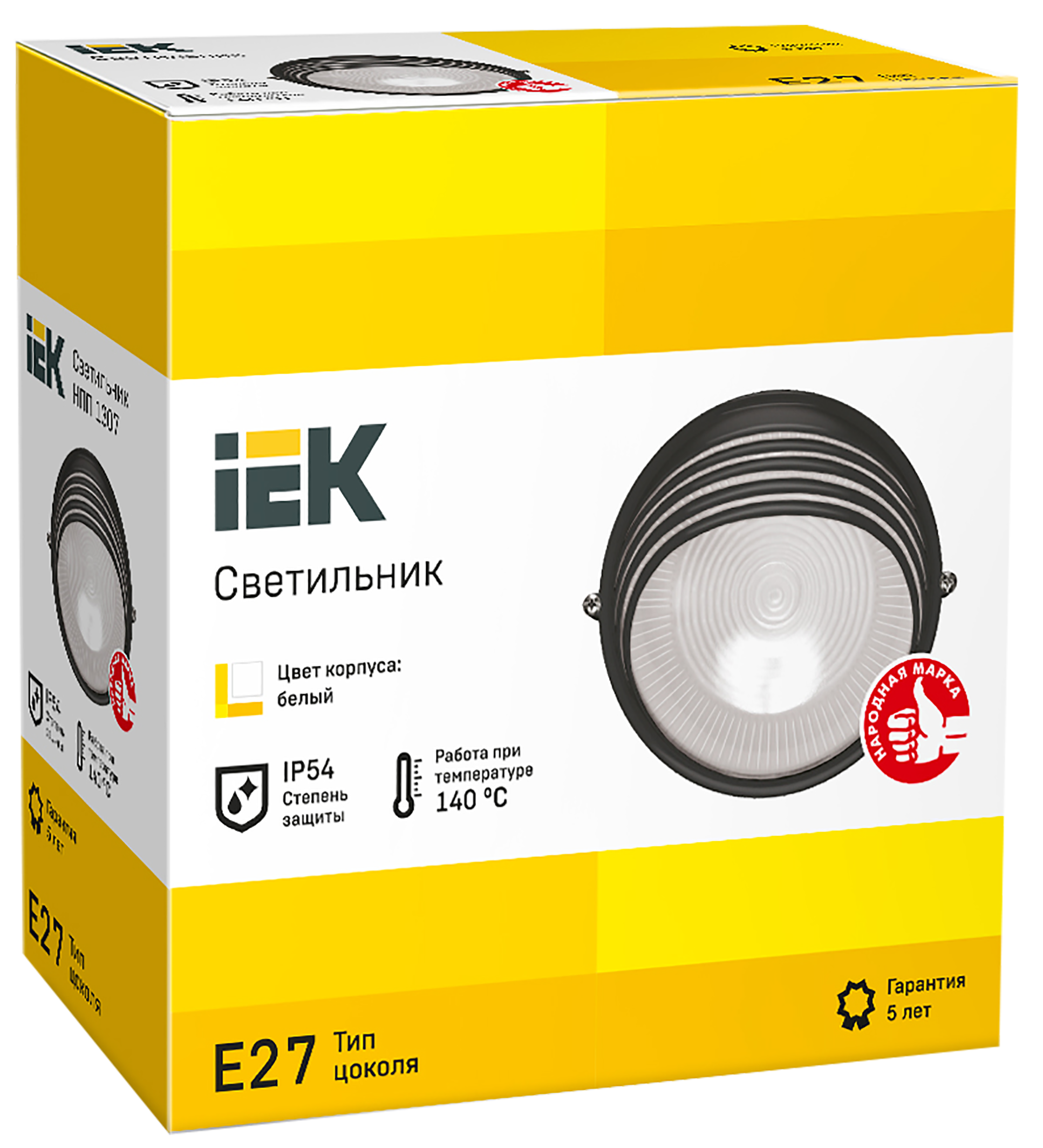 Светильник НПП1307 круг ресничка 60Вт IP54 белый IEK - Фото 2