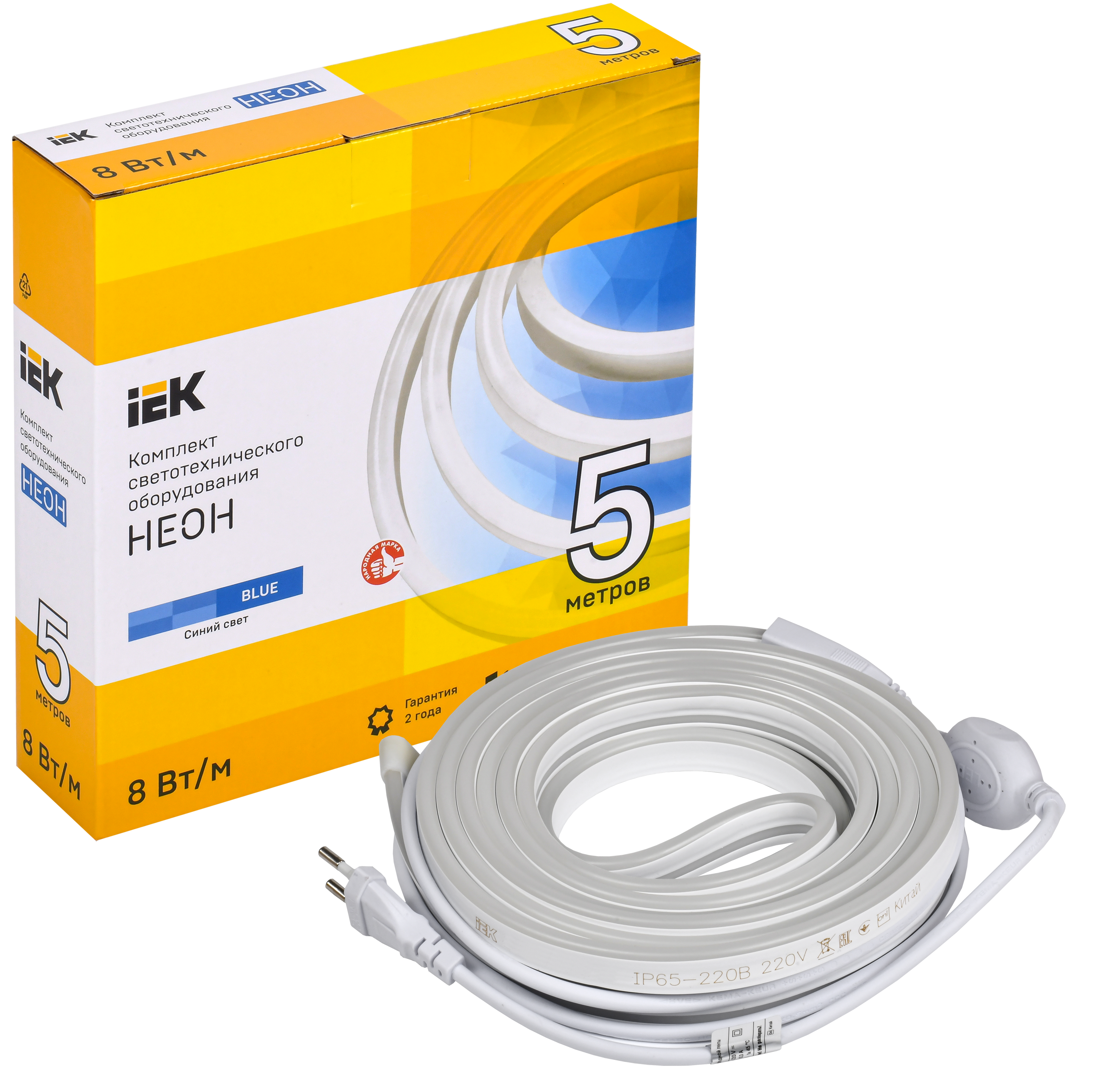 Комплект светодиодной подсветки "Неон" (лента LED 5м LSR5-2835B120-8-IP65-220В + драйвер) IEK - Фото 2