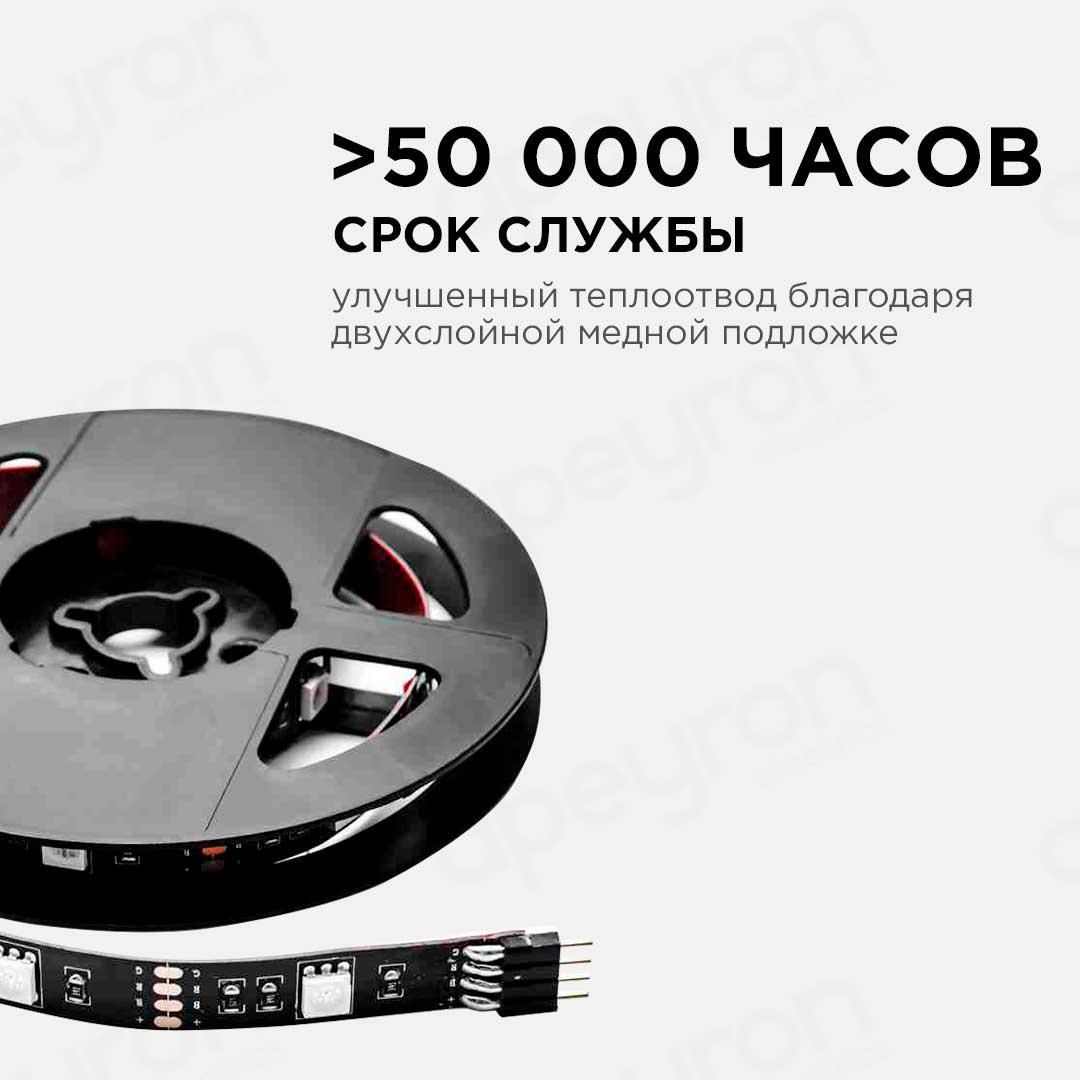 Комплект светодиодной ленты (ТВ подсветка) smd5050 30д/м 5В IP20 0,5м RGB Apeyron - Фото 11